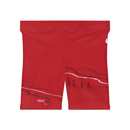 Cycling Psycho - Gravity Rebel - Red - Women’s Biker Shorts