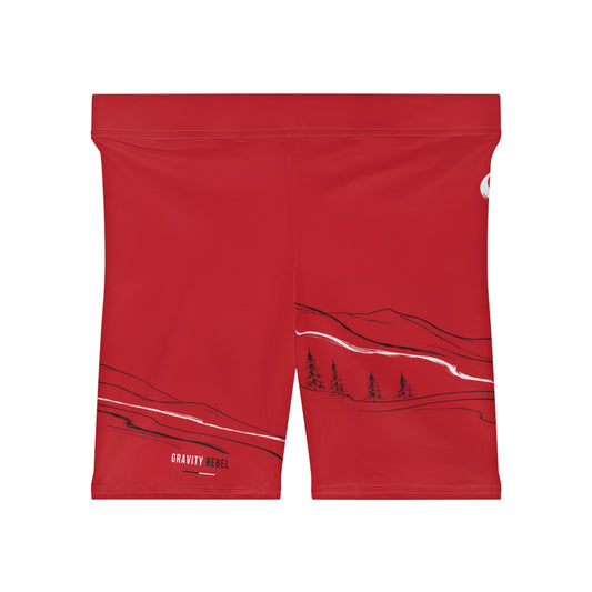 Cycling Psycho - Gravity Rebel - Red - Women’s Biker Shorts