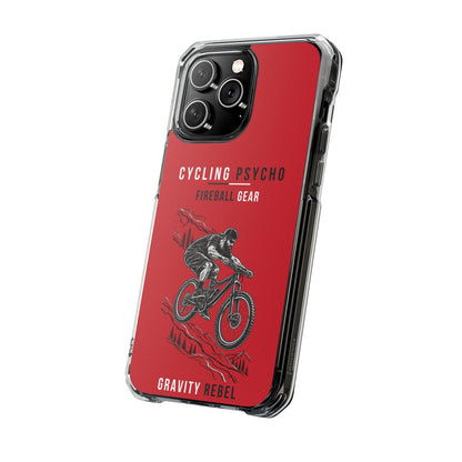 Cycling Psycho - Gravity Rebel - Red - Magnetic Clear Impact iPhone Case