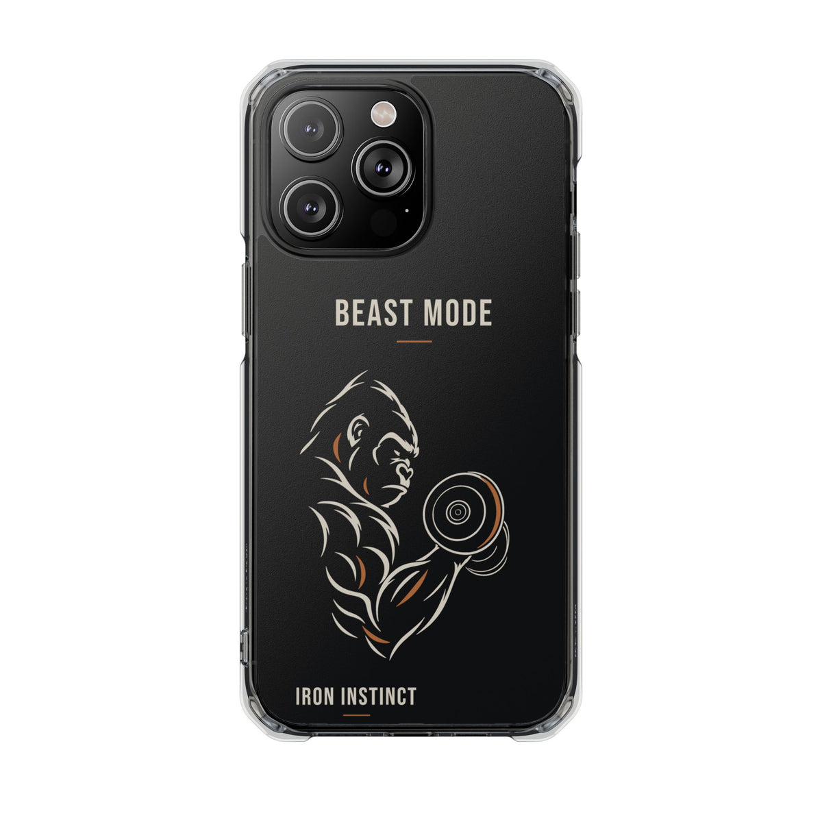 Beast Mode - Iron Instinct - Black - Magnetic Clear Impact iPhone Case