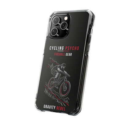 Cycling Psycho - Gravity Rebel - Black - Magnetic Clear Impact iPhone Case
