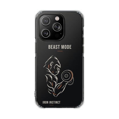 Beast Mode - Iron Instinct - Black - Magnetic Clear Impact iPhone Case