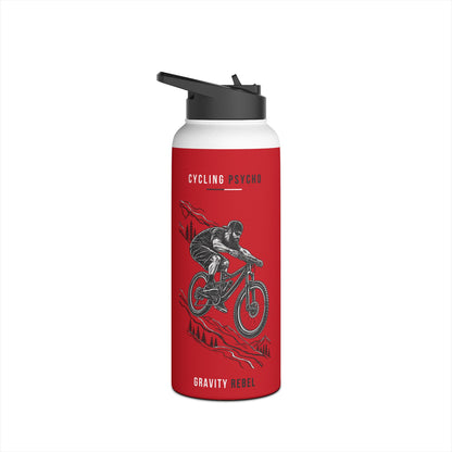 Cycling Psycho - Gravity Rebel - Red - Stainless Steel Water Bottle