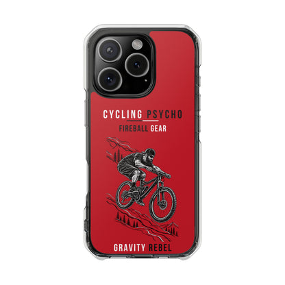 Cycling Psycho - Gravity Rebel - Red - Magnetic Clear Impact iPhone Case