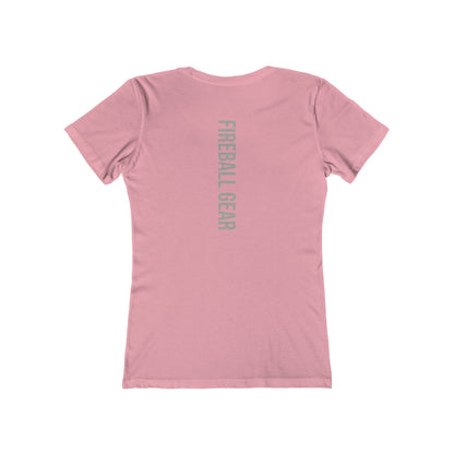 Fireball Gear - Flame &amp; Gear - Grau &amp; Weiß - Damen Slim Fit T-Shirt