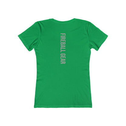 Fireball Gear - Flame &amp; Gear - Grau &amp; Weiß - Damen Slim Fit T-Shirt