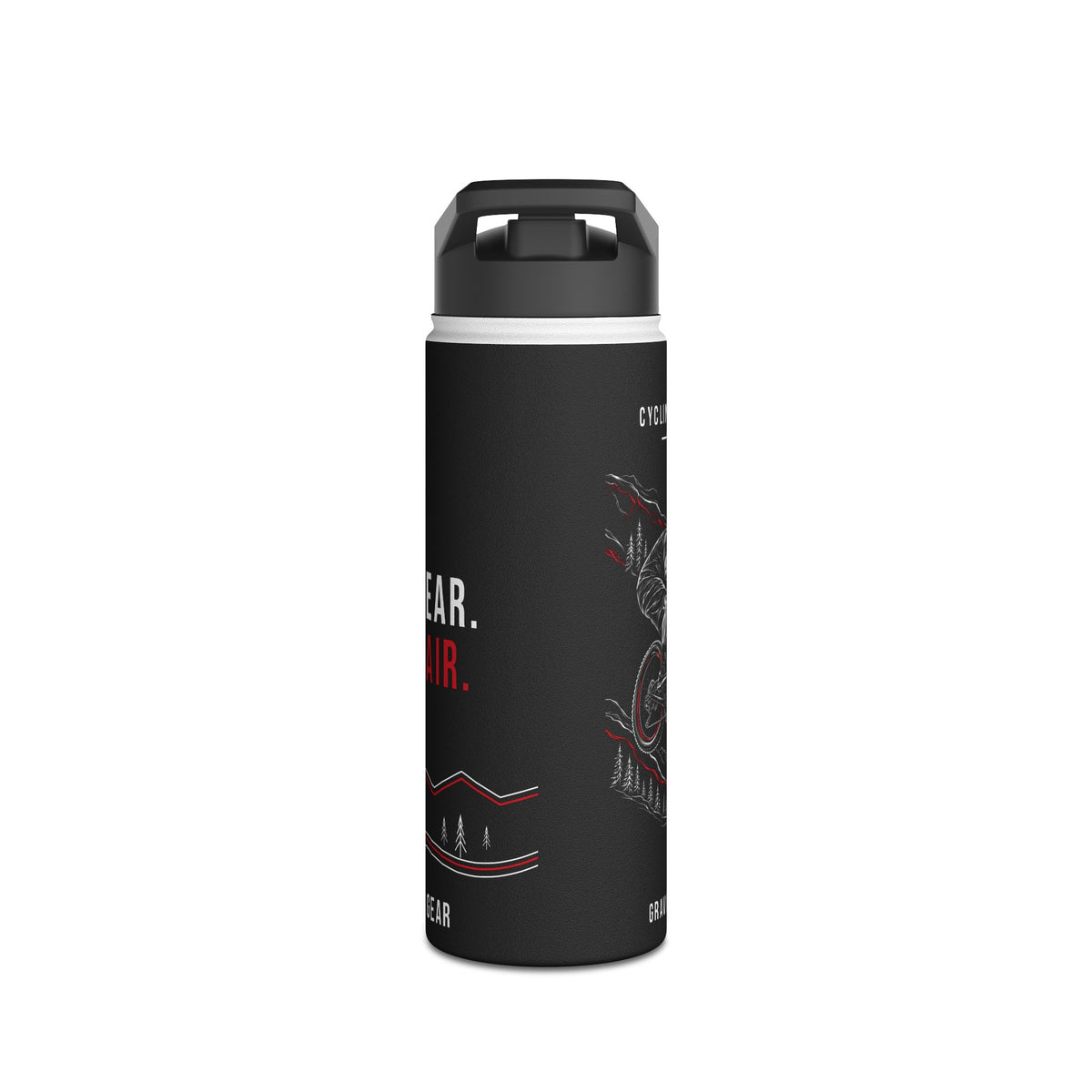 Cycling Psycho - Gravity Rebel - Black - Stainless Steel Water Bottle
