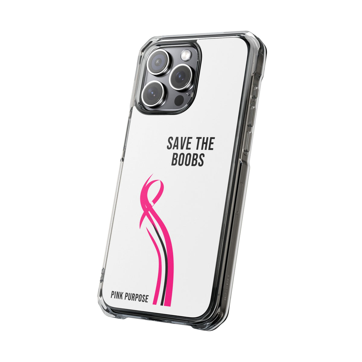 Pink Purpose - White - Magnetic Clear Impact iPhone Case