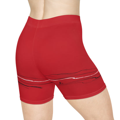 Cycling Psycho - Gravity Rebel - Red - Women’s Biker Shorts