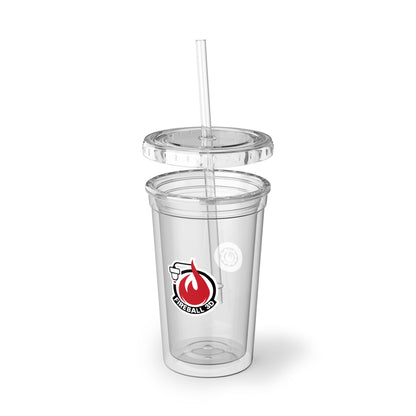 Fireball 3D - 16oz Insulated Acrylic Tumbler, with Lid and Straw