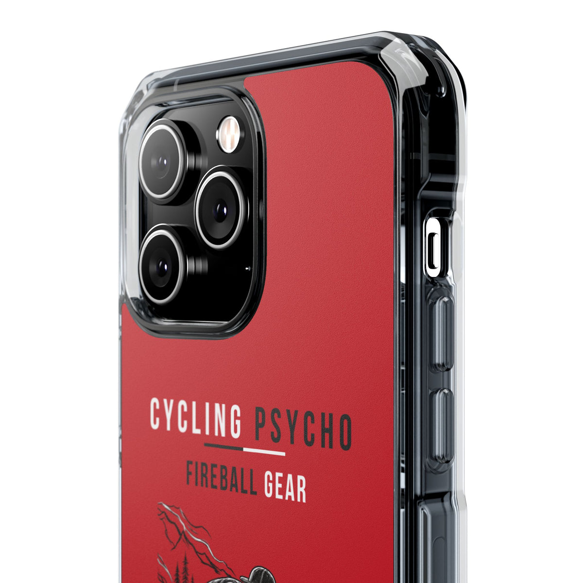 Cycling Psycho - Gravity Rebel - Red - Magnetic Clear Impact iPhone Case