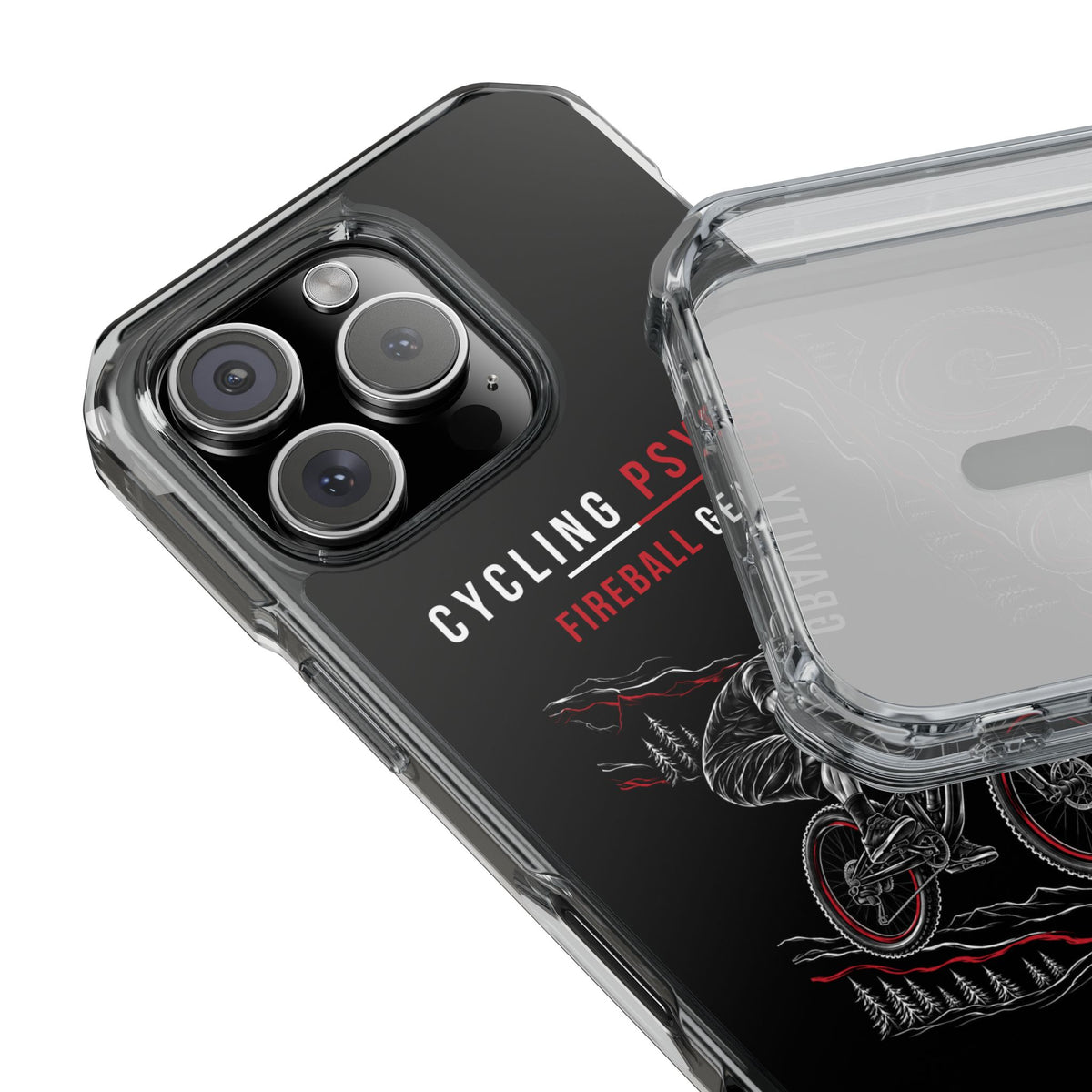 Cycling Psycho - Gravity Rebel - Black - Magnetic Clear Impact iPhone Case