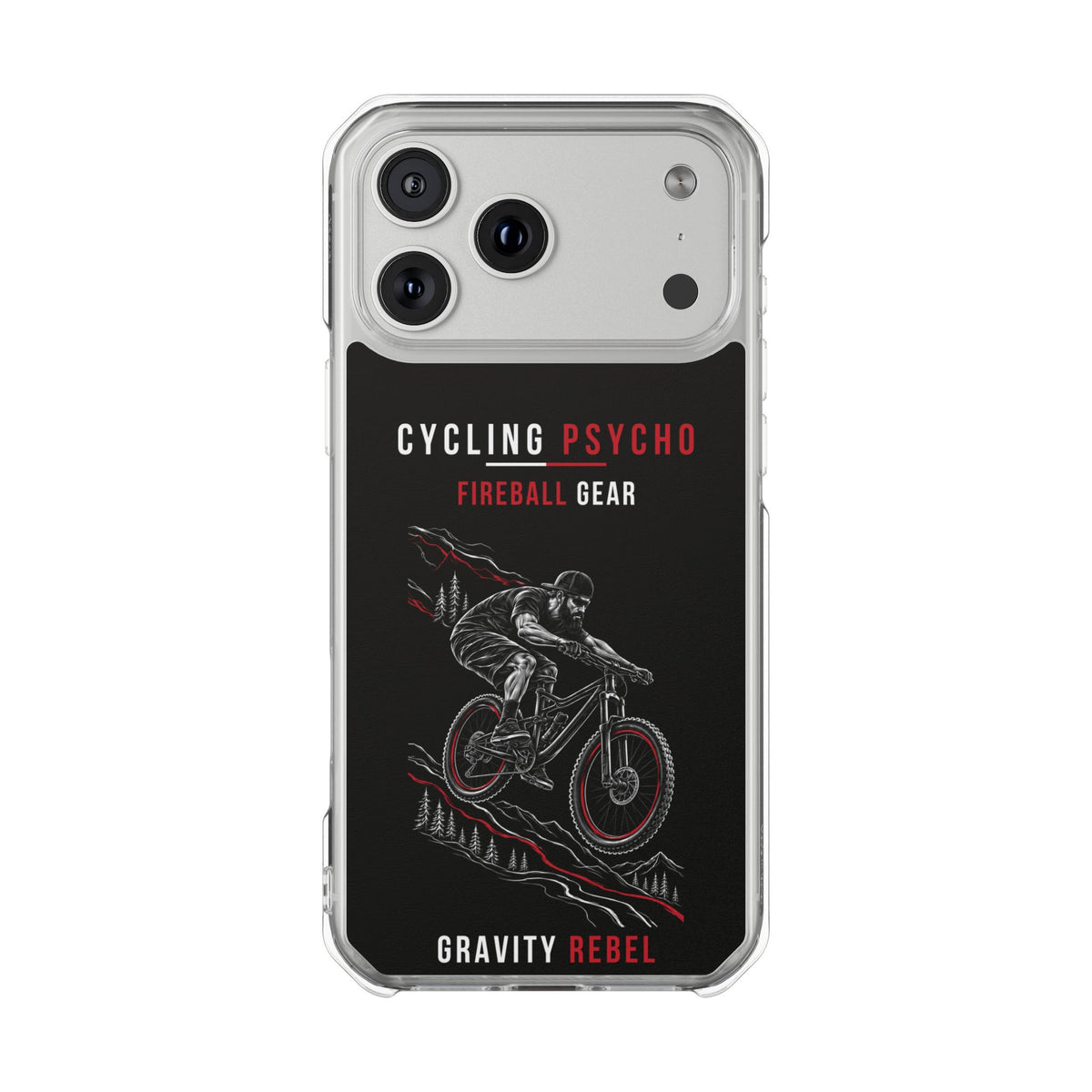 Cycling Psycho - Gravity Rebel - Black - Magnetic Clear Impact iPhone Case