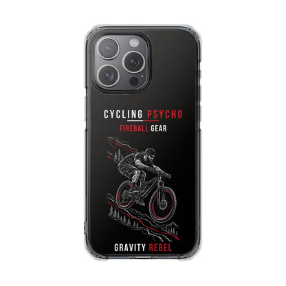 Cycling Psycho - Gravity Rebel - Black - Magnetic Clear Impact iPhone Case
