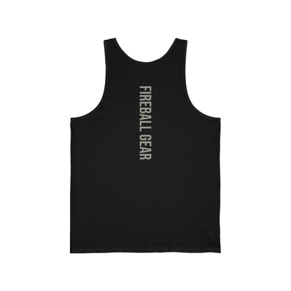 Fireball Gear – Flamme &amp; Ausrüstung – Grau &amp; Weiß – Unisex Jersey Tank Top