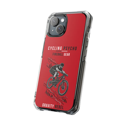 Cycling Psycho - Gravity Rebel - Red - Magnetic Clear Impact iPhone Case