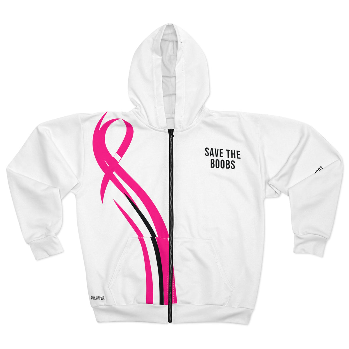 Pink Purpose - White - Unisex Zip Hoodie