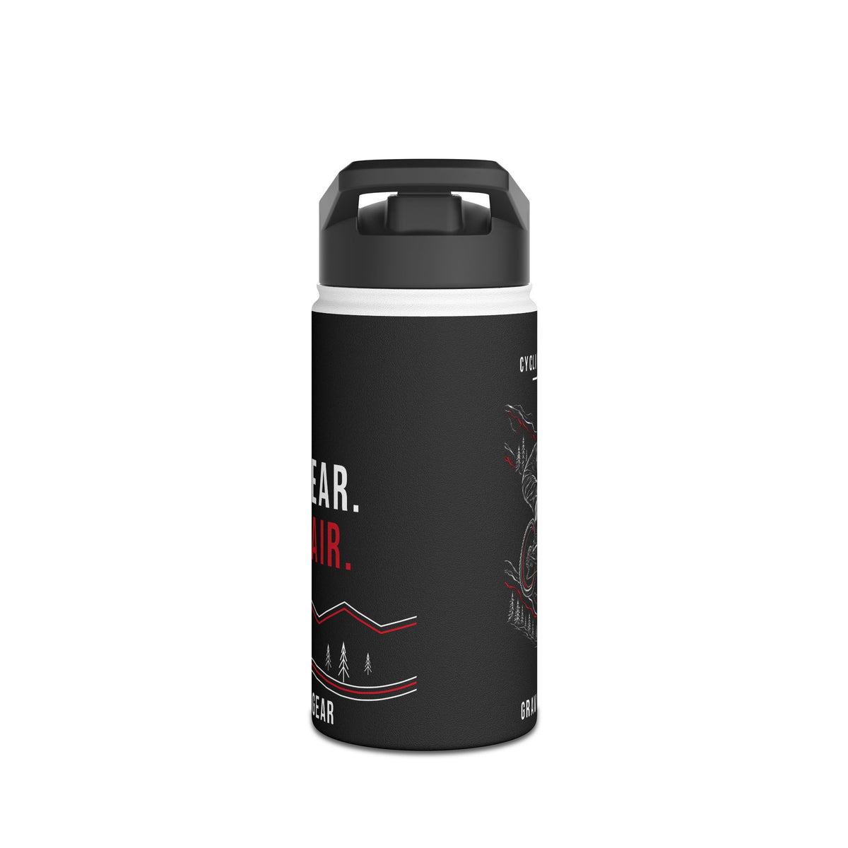 Cycling Psycho - Gravity Rebel - Black - Stainless Steel Water Bottle