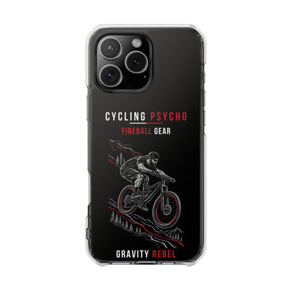 Cycling Psycho - Gravity Rebel - Black - Magnetic Clear Impact iPhone Case