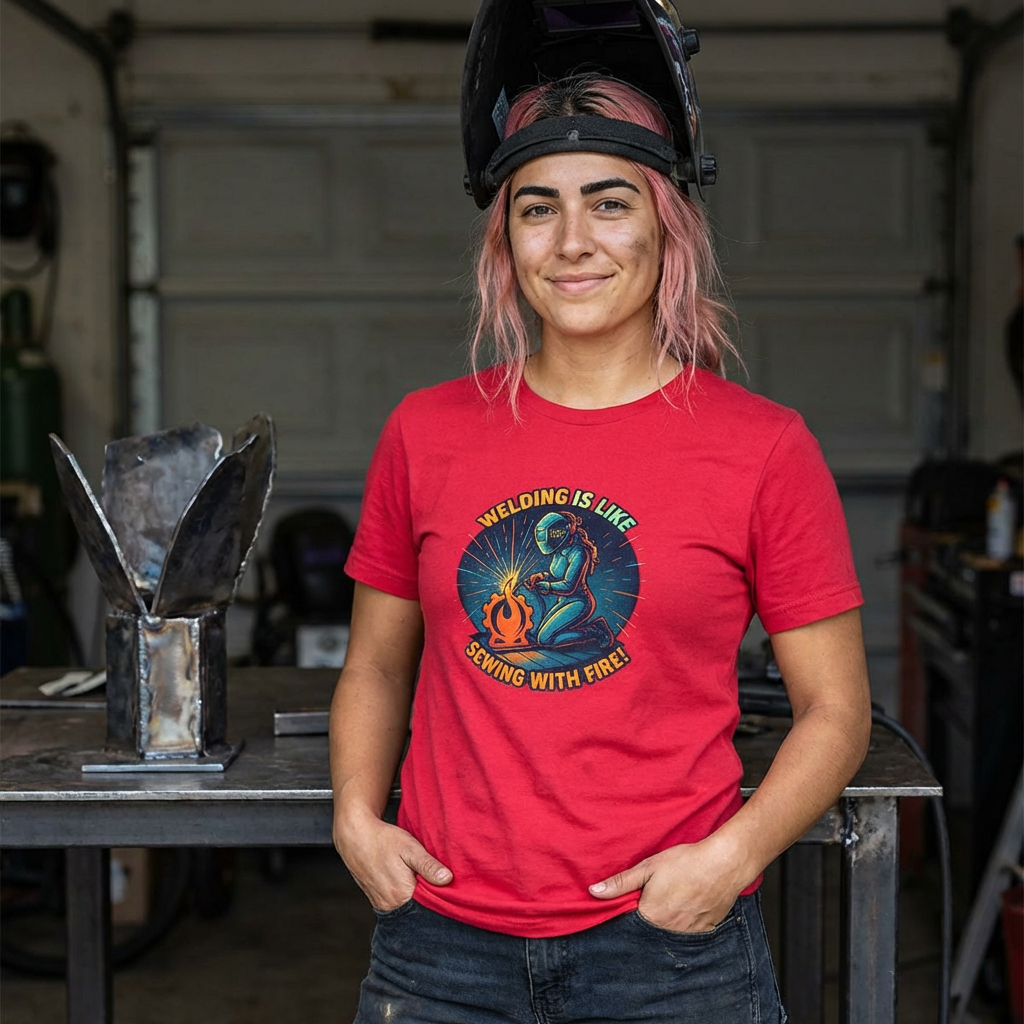 Schweißen ist wie Nähen mit Feuer - Damen Slim Fit T-Shirt