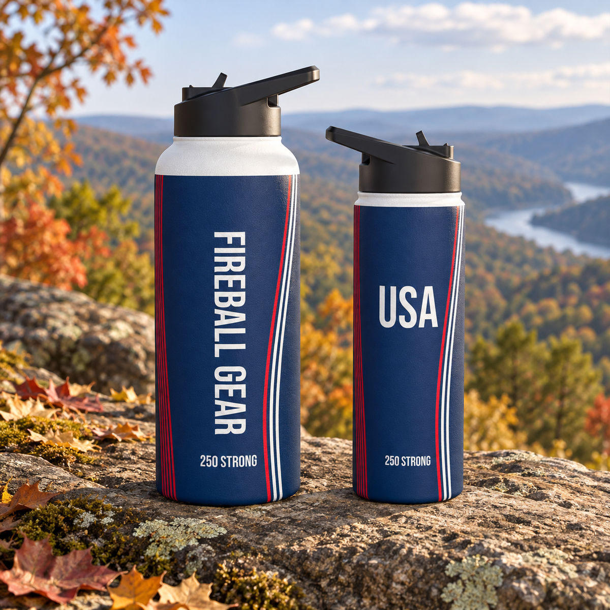 250 Strong - Navy - Stainless Steel Water Bottle