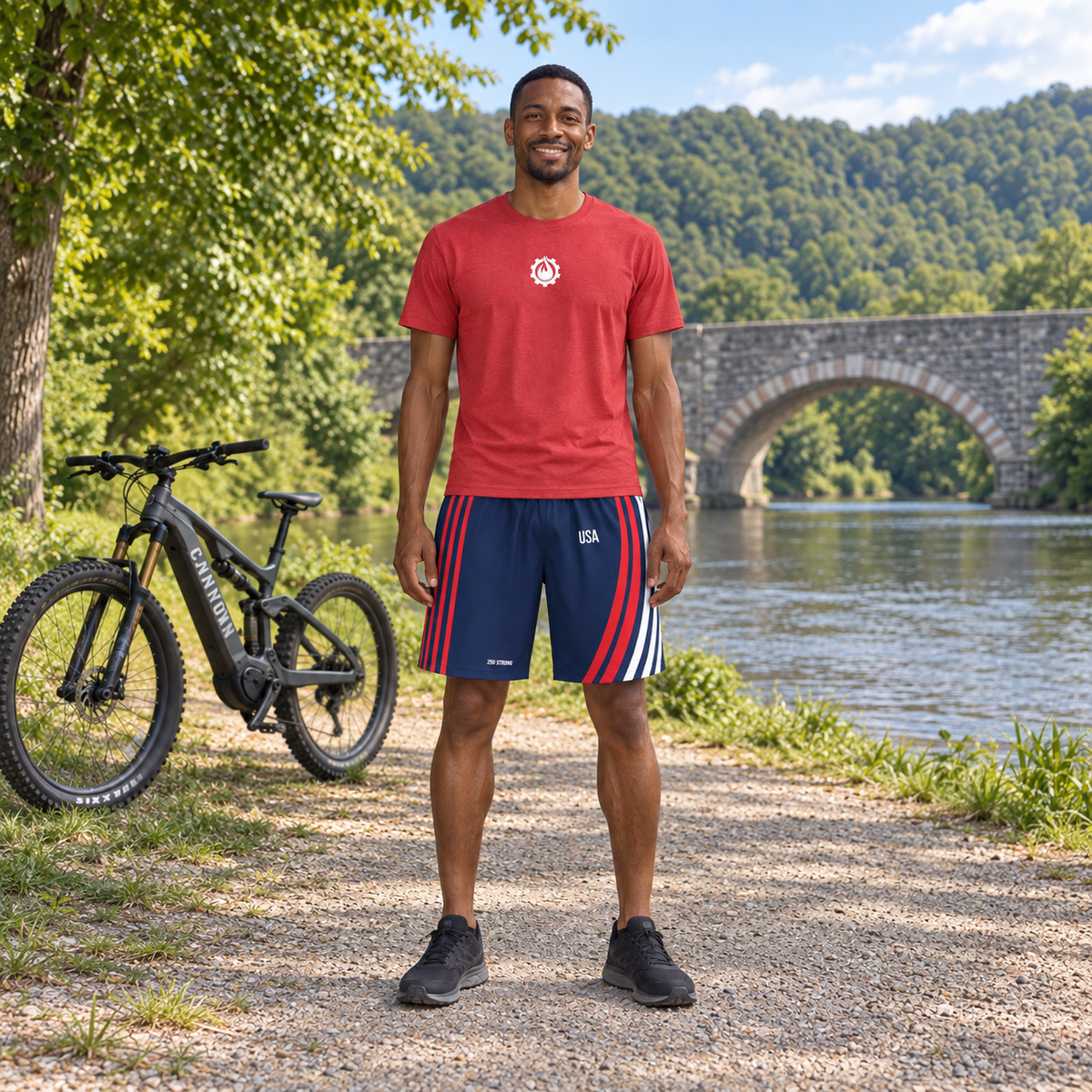 250 Strong - Navy - Men's Sports Shorts