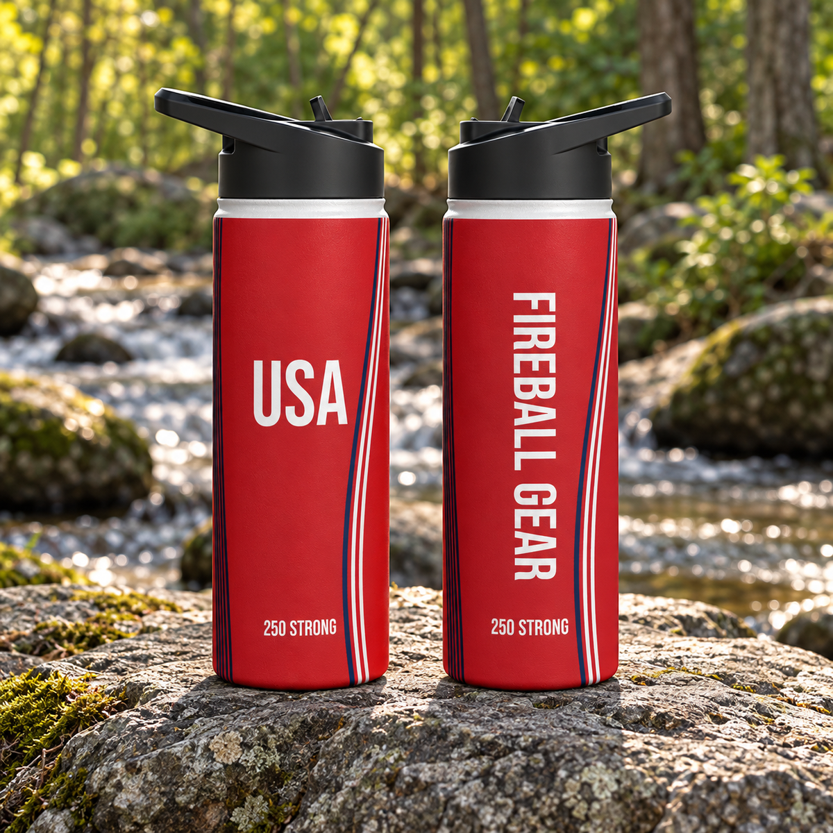250 Strong - Red - Stainless Steel Water Bottle