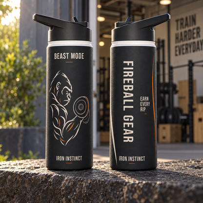 Beast Mode - Iron Instinct - Black - Stainless Steel Water Bottle