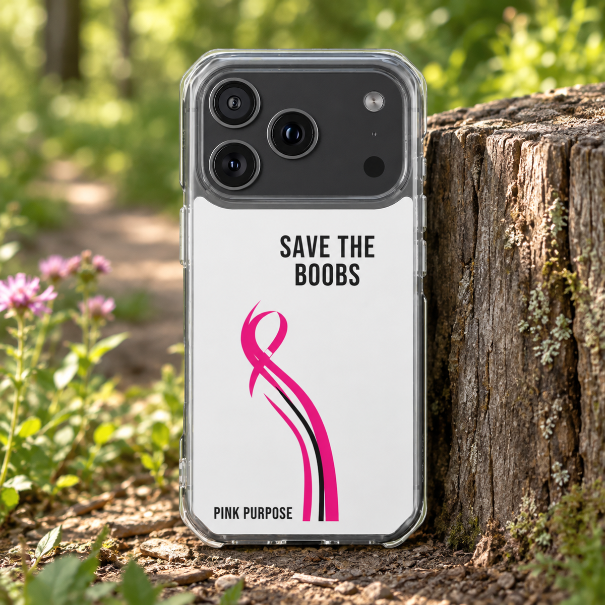 Pink Purpose - White - Magnetic Clear Impact iPhone Case