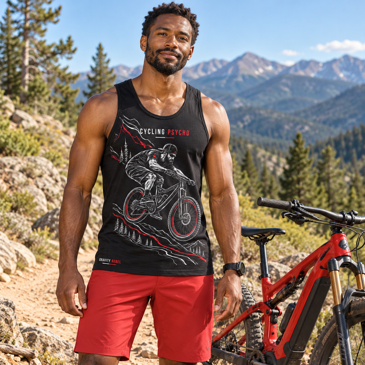 Cycling Psycho - Gravity Rebel - Black - Unisex Tank Top