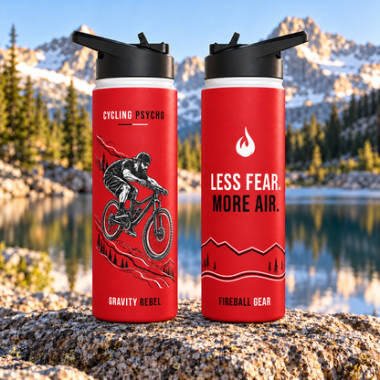 Cycling Psycho - Gravity Rebel - Red - Stainless Steel Water Bottle