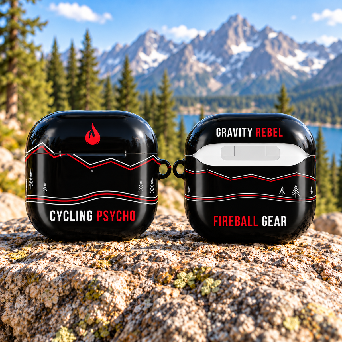 Cycling Psycho - Gravity Rebel - Black - AirPods Case