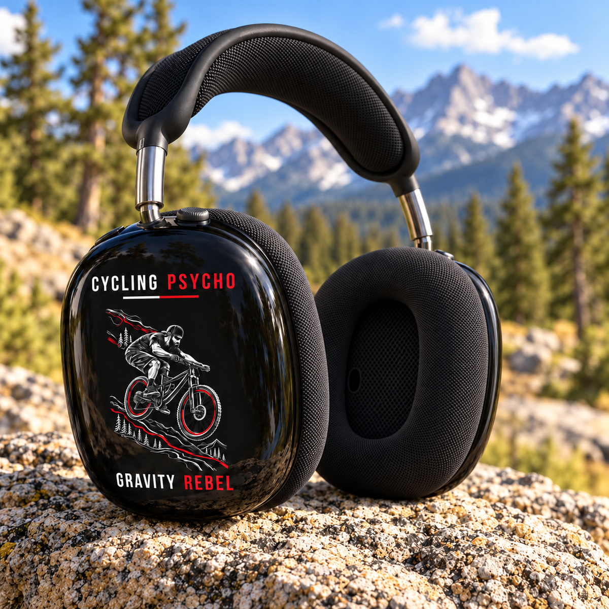 Cycling Psycho - Gravity Rebel - Black - AirPods Max Ear-Cup Covers