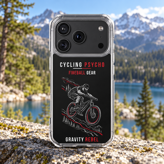 Cycling Psycho - Gravity Rebel - Black - Magnetic Clear Impact iPhone Case