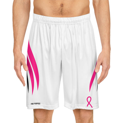 Pink Purpose - White - Men's Sports Shorts