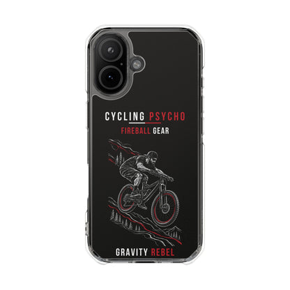 Cycling Psycho - Gravity Rebel - Black - Magnetic Clear Impact iPhone Case