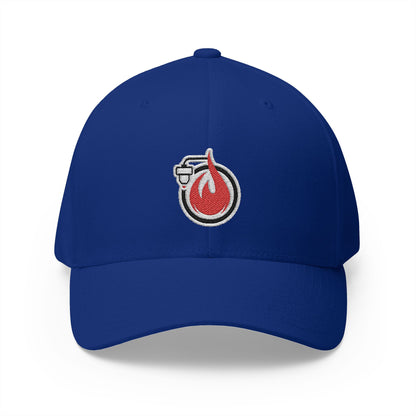 Fireball 3D - Brand Logo - Red & White - Dark Colors - FlexFit Cap