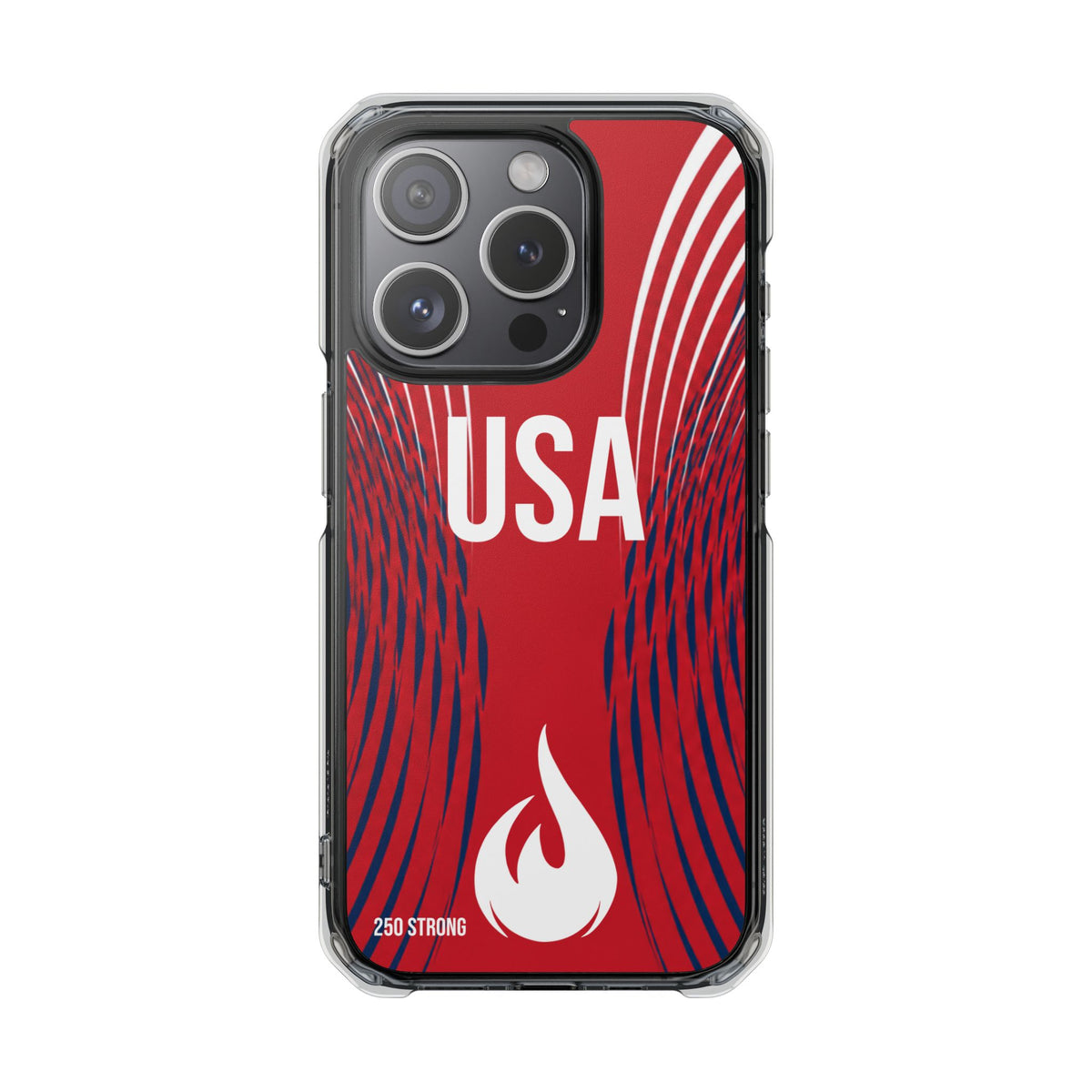 250 Strong - Red - Magnetic Clear Impact iPhone Cases