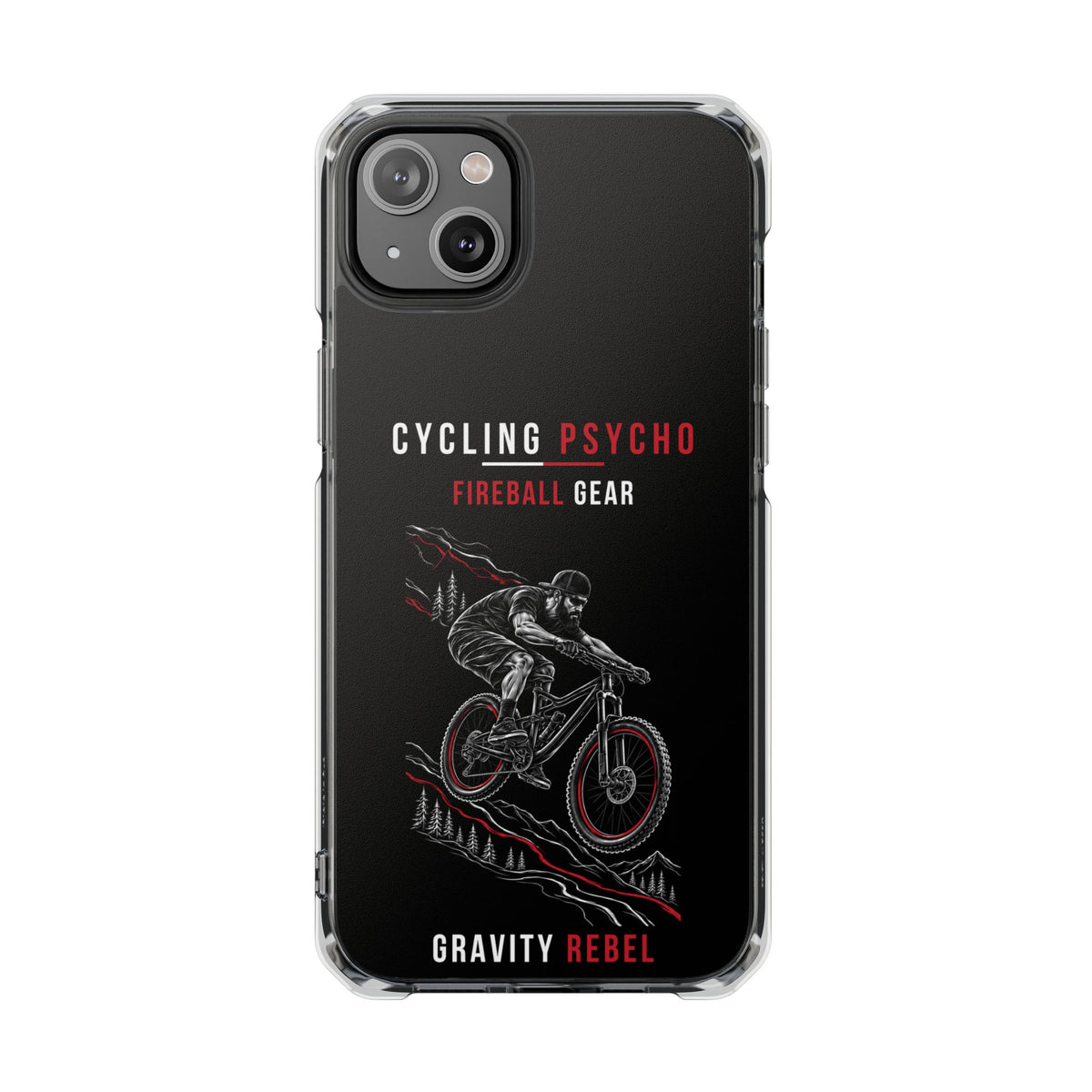 Cycling Psycho - Gravity Rebel - Black - Magnetic Clear Impact iPhone Case