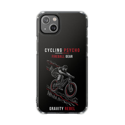 Cycling Psycho - Gravity Rebel - Black - Magnetic Clear Impact iPhone Case