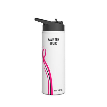 Pink Purpose - White - Stainless Steel Water Bottle