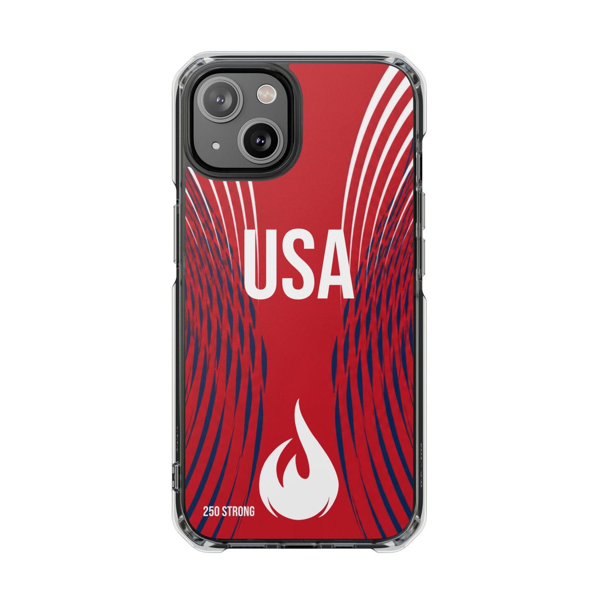250 Strong - Red - Magnetic Clear Impact iPhone Cases