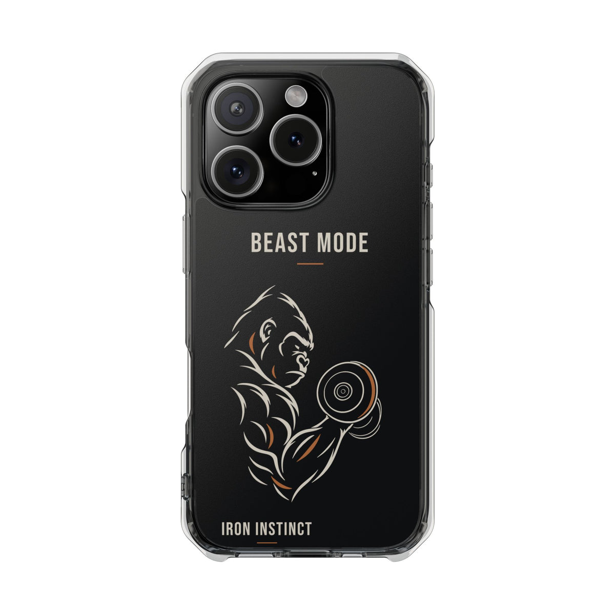 Beast Mode - Iron Instinct - Black - Magnetic Clear Impact iPhone Case