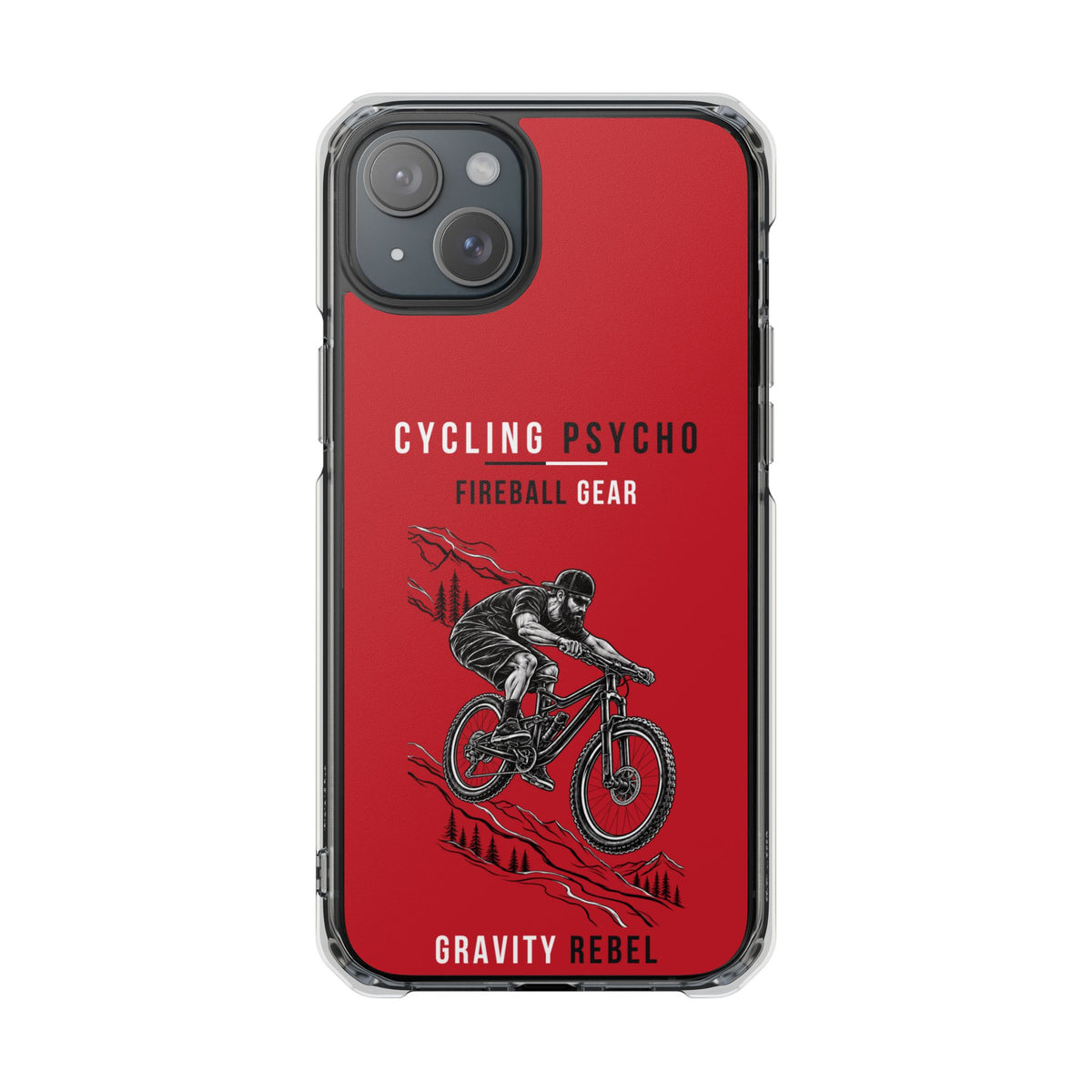 Cycling Psycho - Gravity Rebel - Red - Magnetic Clear Impact iPhone Case