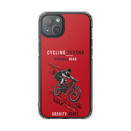 Cycling Psycho - Gravity Rebel - Red - Magnetic Clear Impact iPhone Case