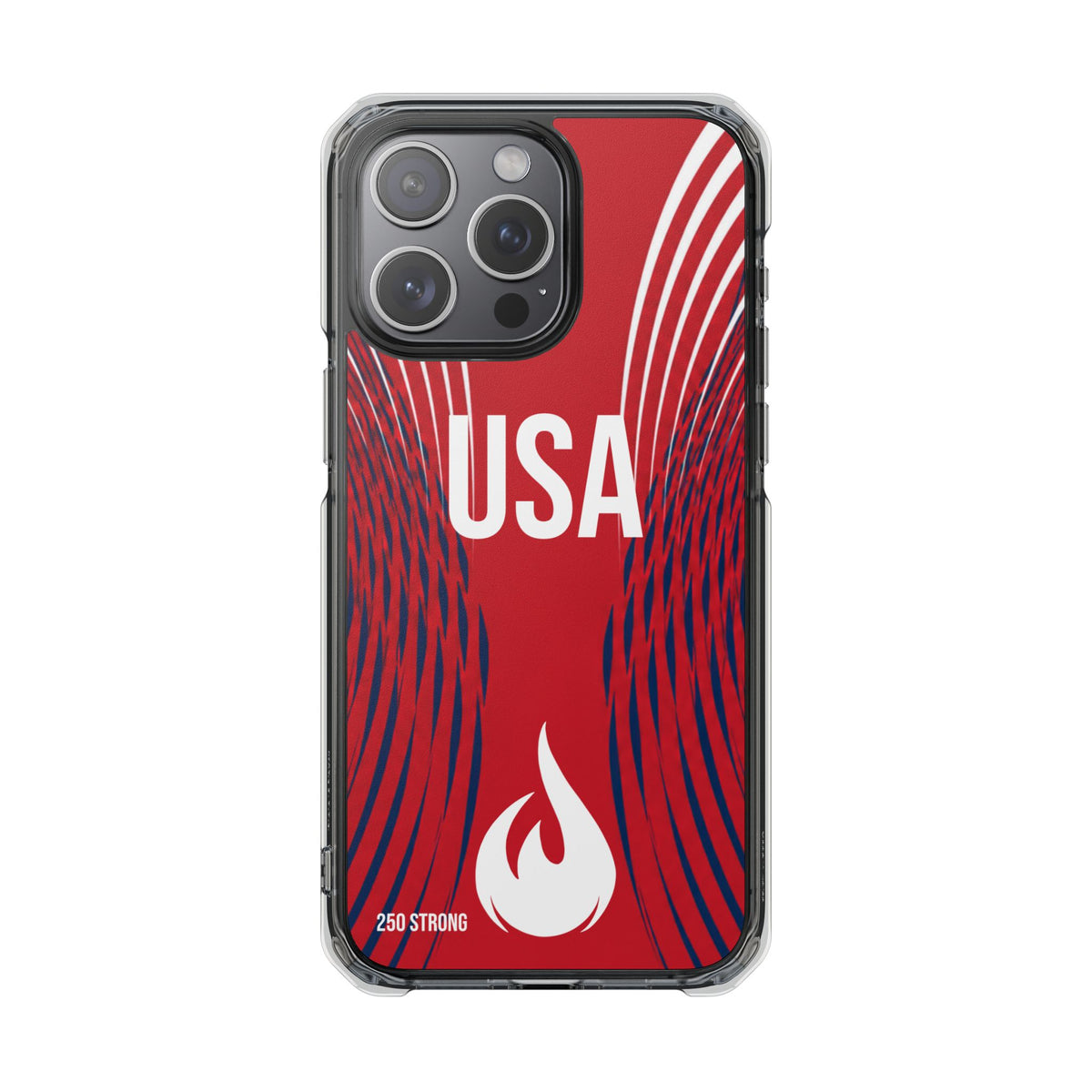 250 Strong - Red - Magnetic Clear Impact iPhone Cases
