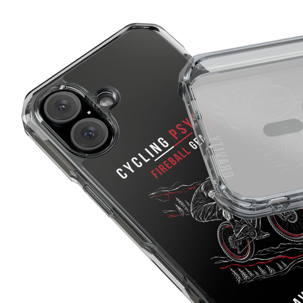 Cycling Psycho - Gravity Rebel - Black - Magnetic Clear Impact iPhone Case