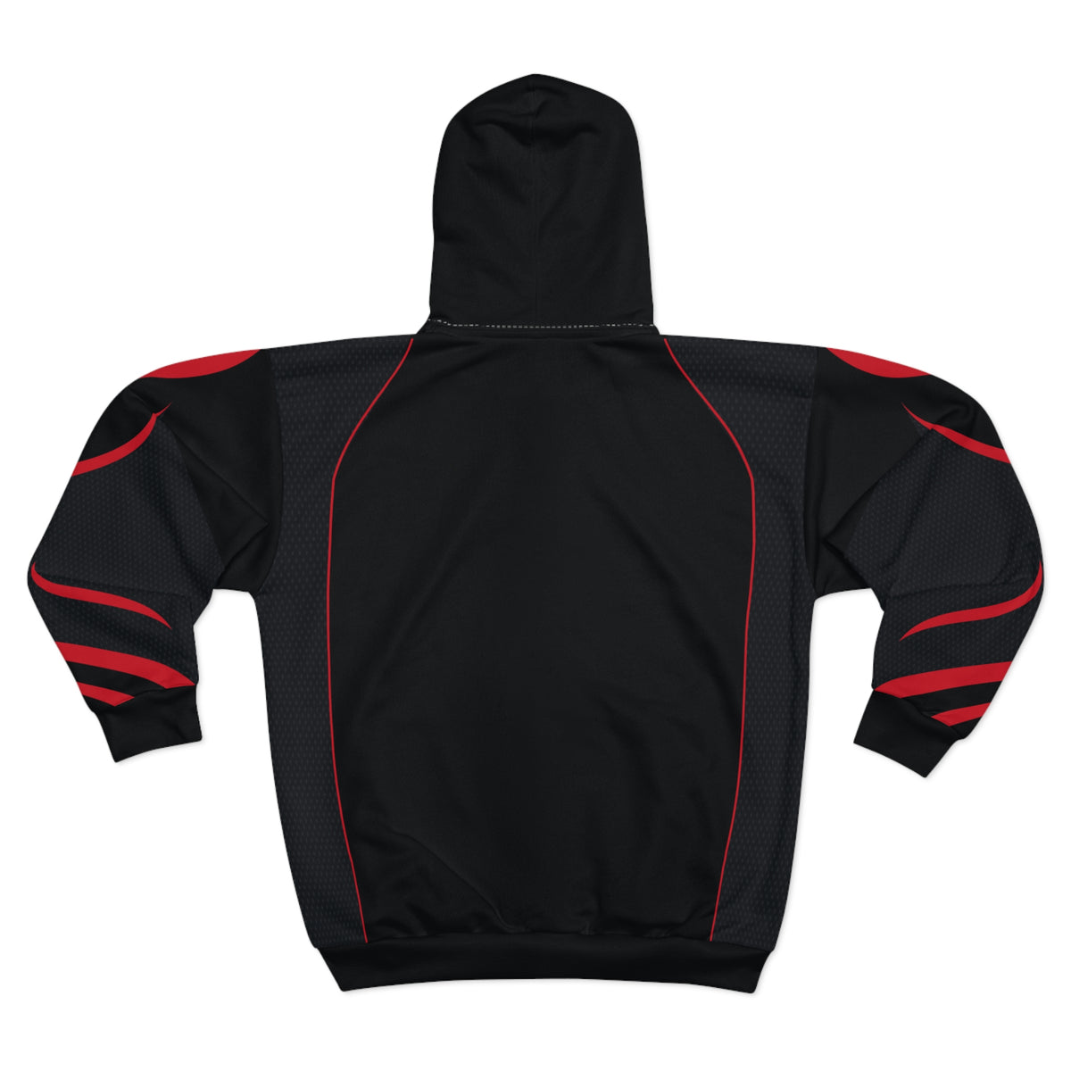 Flames Edge – Black & Red Zip Hoodie