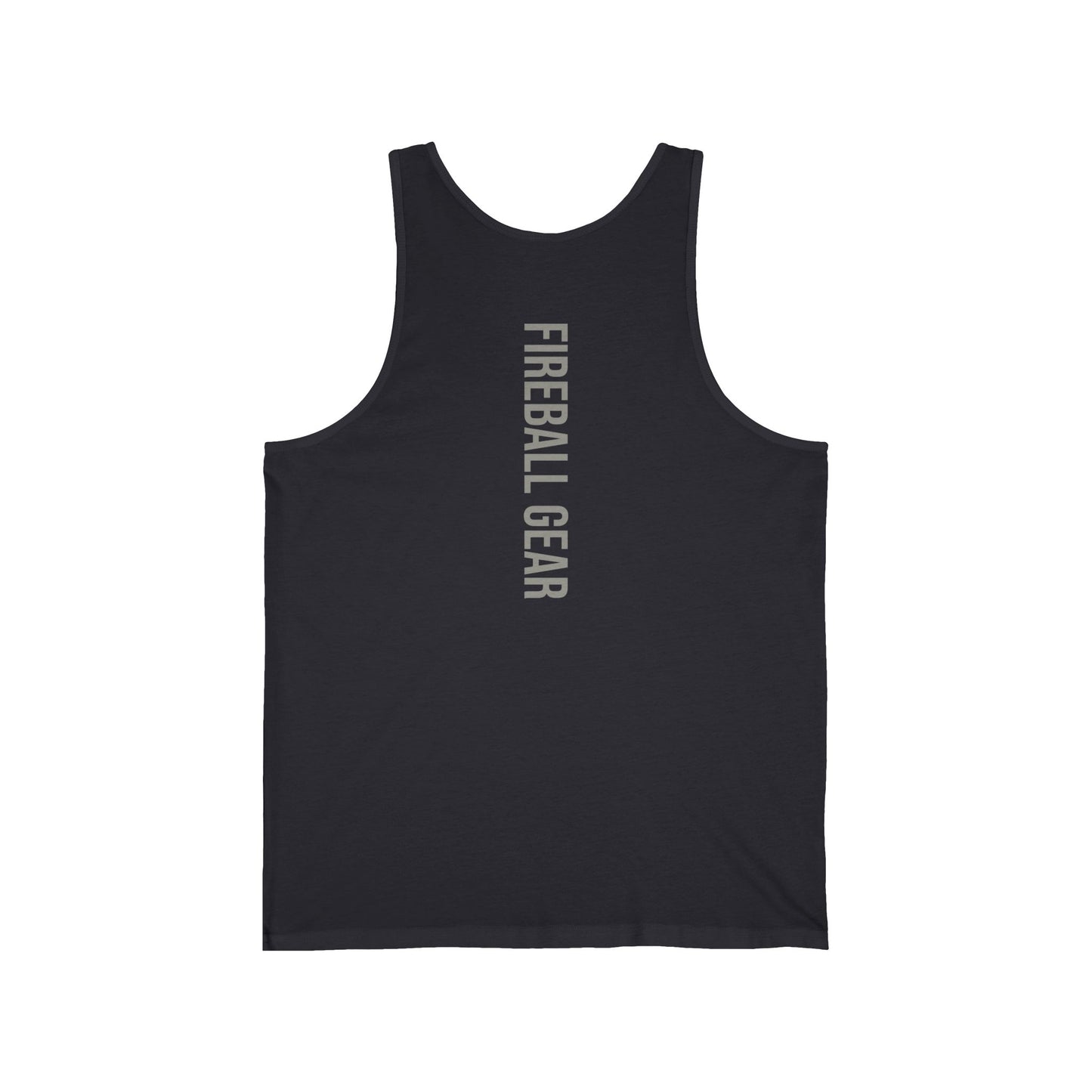 Fireball Gear – Flamme &amp; Ausrüstung – Grau &amp; Weiß – Unisex Jersey Tank Top
