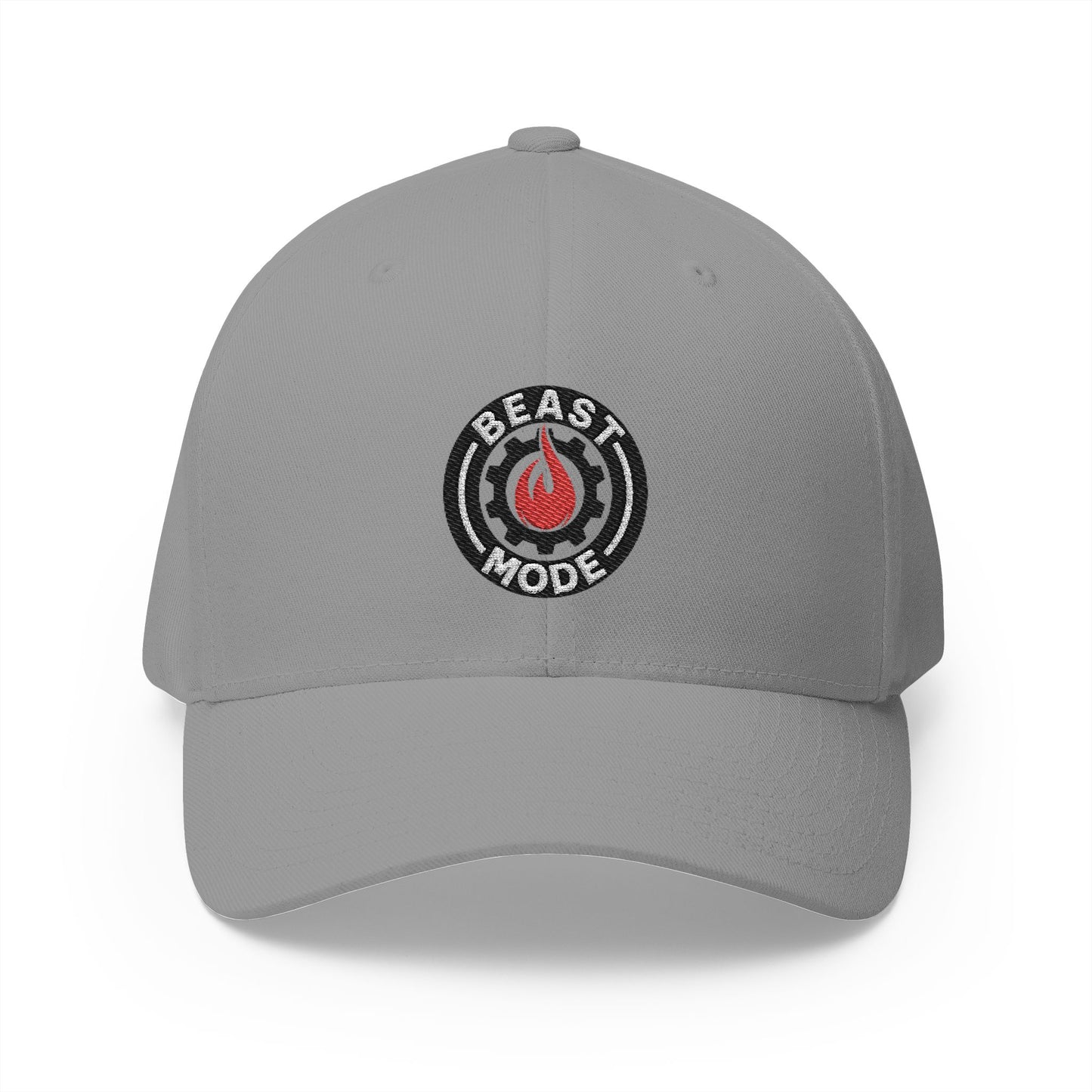 Beast Mode Series - Flame & Gear Circle - FlexFit Cap - Black & Red